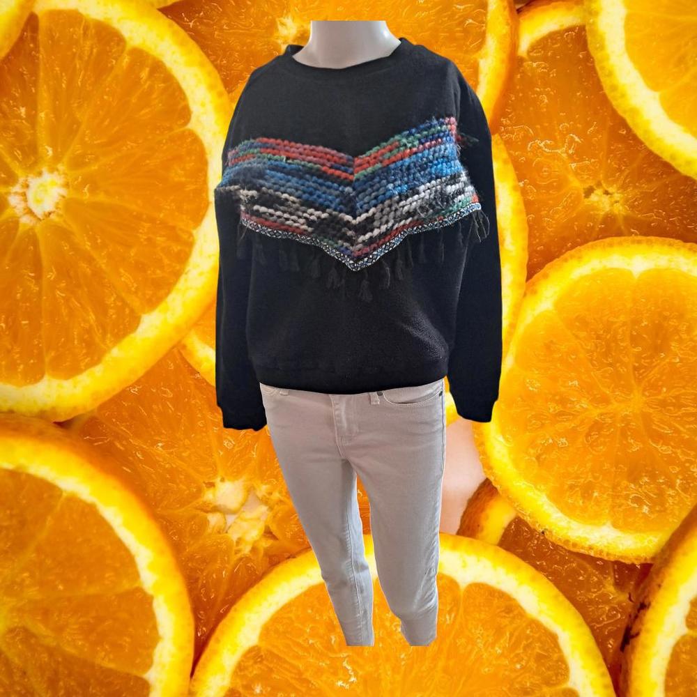 Believe Black with Colorful Design Sweater Size Medium